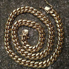 Men's 14k Gold Plated Miami Cuban Link Hip Hop Chain Solid Stainless Steel