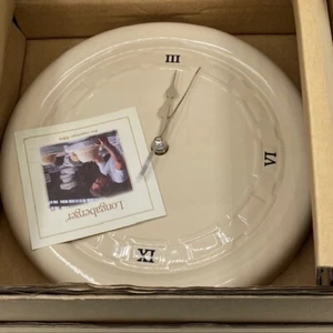 Longaberger Keramik gewebt Traditionen Elfenbein Wanduhr - Bild 1 von 2