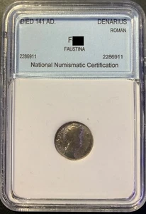 Roman died 141 AD Denarius Faustina coin - Picture 1 of 2