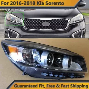 Headlight Assembly for 2016 2018 Kia Sorento Right Passenger w/ LED Accent DRL - Picture 1 of 12