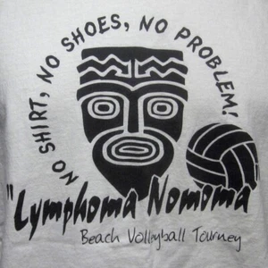 LYMPHOMA NOMOMA tee XL tiki mask Beach Volleyball Tournament T shirt Ohio - Picture 1 of 2