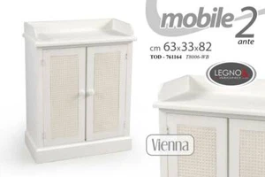 MOBILE COMODINO 2 ANTE IN LEGNO VIENNA SHABBY CHIC 63*33*82 CM TOD-761164 - Foto 1 di 1
