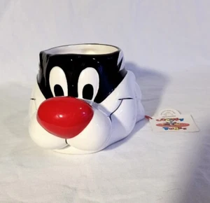 RARE VINTAGE 1989 Looney Tunes Ceramic Shaped 3D Sylvester Cup Mug - Imagen 1 de 10