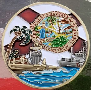 US Coast Guard Space and Treasure Coast Chief's Mess Custom Challenge Coin - Picture 1 of 3