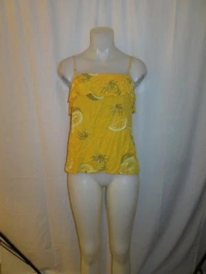 TOP FEMININO TOCCA AMARELO FRUTA E PALMEIRA TAMANHO 8 - Imagem 1 de 4