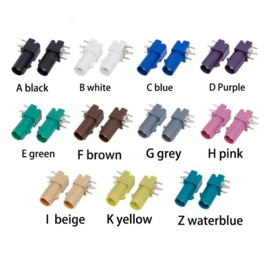 1pc Fakra Male Plug A/B/C/D/E/F/G/H/I/K/Z RF Connector Right Angle PCB Mount NEW - Image 1 of 4