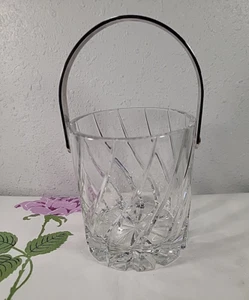 Vintage Mikasa Olympus Twist Swirl Bleikristall Chromgriff 6" Eiskübel - Bild 1 von 7