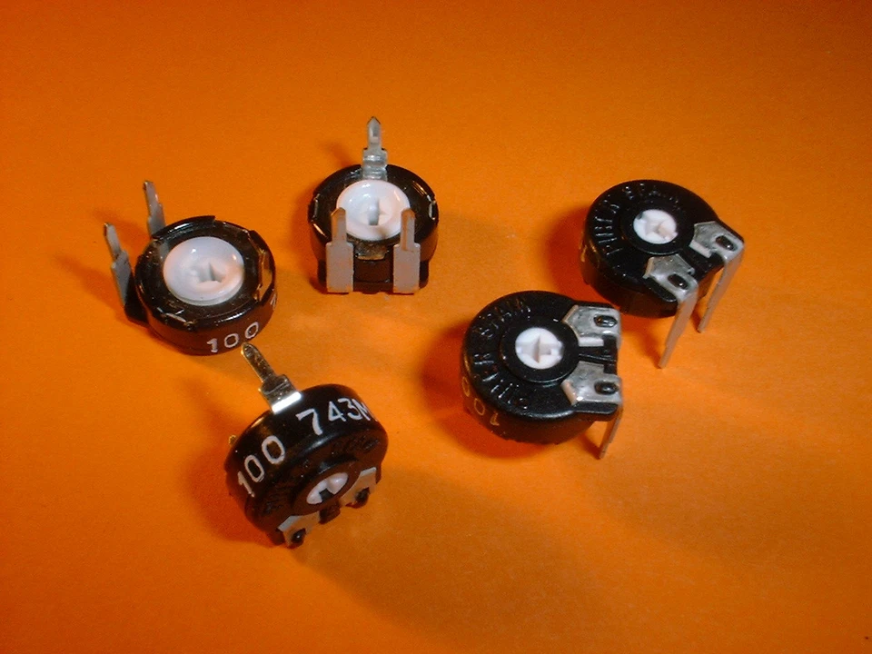 5x Trimmer 100 Ohm liegend Piher PT10LV Trimmpoti
