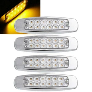 6.5 Inch Clear Amber Trailer Truck Side Lights - Turn Signal Clearance Function - Picture 1 of 9