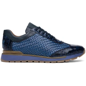 Sneakers Marco Di Milano Roma Caimano Tessuto Coccodrillo Navy - Foto 1 di 11