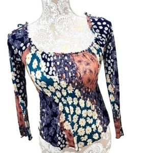 Urban Outfitters Multicolored Floral Scoop Neck Top Women's Small - Picture 1 of 6