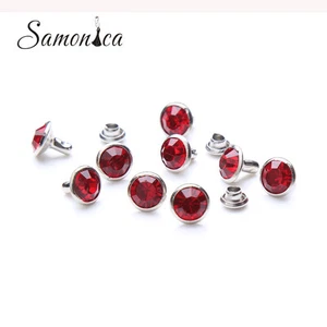 100pcs Light Siam Crystals Rhinestone Rivets Nailhead Spots Stud DIY 8mm - Picture 1 of 4