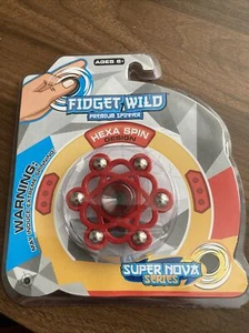 FIDGET WILD PREMIUM SPINNER HEXA SPIN SUPER NOVA SERIES. RED