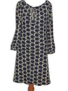 Moulinette Soeurs Navy Geometric Vintage Print Dress sz 0 MED - Picture 1 of 4