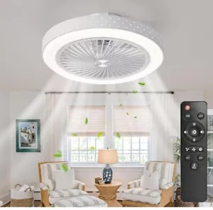 POWROL Ceiling Fan with Lights Low Profile Flush Mount with Remote Control 3... - Picture 1 of 8