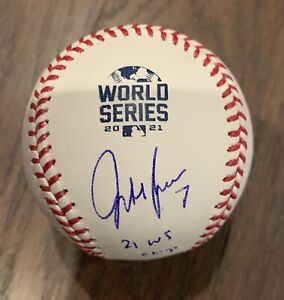 Jeff Francoeur Signed 2021 World Series Baseball w/ 2021 World Series Champs