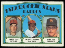 1972 TOPPS PADRES ROOKIES - DARCY FAST/DERREL THOMAS/MIKE IVIE RC #457 VG -
