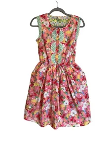 Matilda Jane Damen Kleid Größe Small Rosa Blumen Leah Ärmellos Halbknopf - Bild 1 von 9