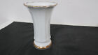 Retsch Porzellan Vase Blumenvase Tischvase Weiß mit Goldrand H. 17 cm,