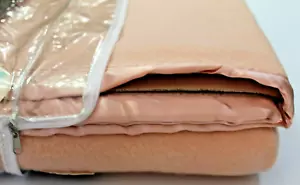 Pure New Merino Wool Waverley Baby Pink Single Bed Blanket 182x228cm Rug Vtg NOS - Picture 1 of 24