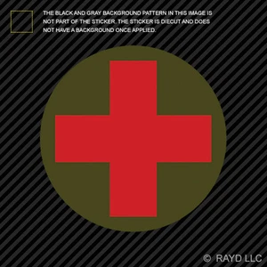 Round Combat Medic Cross Sticker Die Cut Decal Self Adhesive Vinyl - Picture 1 of 1