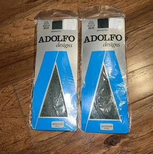 Vintage Adolfo ginocchiere 2 confezioni sandalo pois verdi 8,5-11 USA nylon ginocchio ciao - Foto 1 di 4