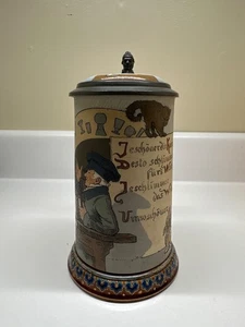Antiker Mettlach V&B Bierstein Ätzkarten Katze #2090 H.Schlitt um 1898 - Bild 1 von 10