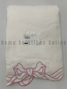 Pottery Barn Teen Love Shack Fancy Palace Bow Bath Towel Ivory Pink #Q11G - Picture 1 of 3