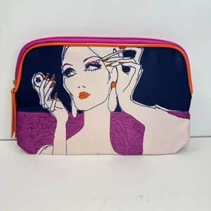 Estee Lauder Makeup Bag Zipper Top Pink Blue Orange Purple Cosmetic 9”x6” - Picture 1 of 3