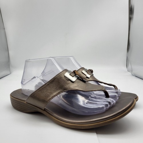 Clarks Lusine Lenox Women’s Size 11 Metallic Leather Thong Sandals Beachy Resort