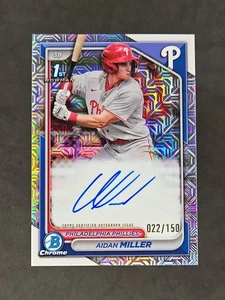 2024 Bowman HTA Choice 1st Aidan Miller Phillies Mojo Refractor Auto #022/150 - Bild 1 von 2