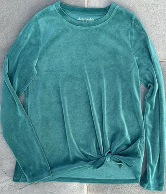 Abercrombie Kids Girls Long Sleeve Shirt size 11/12  Velour  Medium Holiday Top - Image 1 of 4