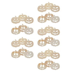 5 Pieces Grimur Pumpkin Wood Slices Halloween Embellishments Cutouts - Picture 1 of 12