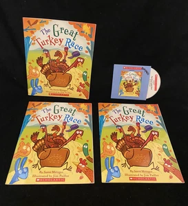 The Great Turkey Race 3 Books + Audio CD - Scholastic - Steve Metzger - Foto 1 di 1
