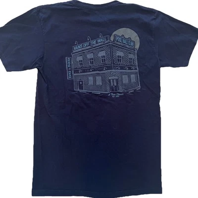 Camiseta para Hombres Vans Off The Wall Pequeña Calce Clásico Azul Marino Oscuro Piscina Salón Algodón Foto 1 de 4