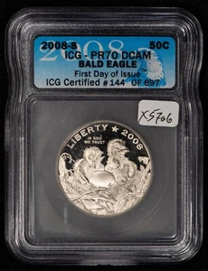2008-S 50c Bald Eagle Commemorative Half Dollar - ICG PR 70 DCAM - SKU-X5706 - Picture 1 of 4