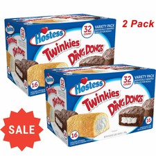 2 Pack Hostess Twinkies And Ding Dongs Variety Pack (1.31oz / 32pk)