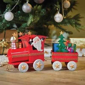 Adorno Tren Papá Noel Navidad Decoración Metal Decoración Hogar Figura Regalo Navidad - Imagen 1 de 24