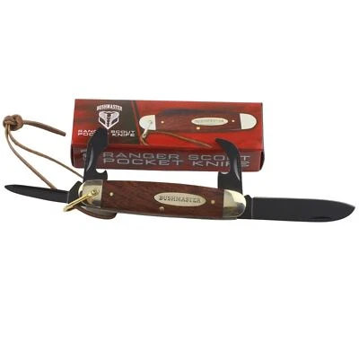 Cuchillo de bolsillo Bushmaster Ranger Scout mango de madera hojas de acero al carbono Foto 1 de 4