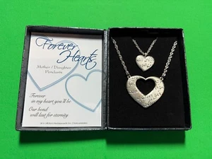 Mother Daughter Heart Pendants with 16" Stainless Steel Necklaces BRAND NEW - Picture 1 of 2
