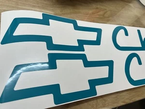 fits OG Chevrolet Tailgate 50" x 4" TEAL vinyl sticker decal classic Vintage - Picture 1 of 3
