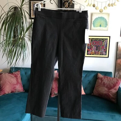 LIZ CLAIBORNE size 12P short Gray Lisa Straight Leg Slimming Pull-On Pants NWT - Image 1 of 4
