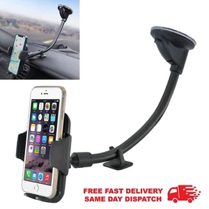 Universal 360° Car Phone Holder Windscreen Dashboard Suction Mount Long Flexible - Picture 1 of 12
