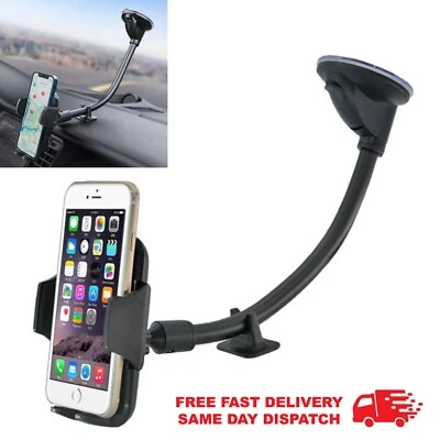 Universal 360° Car Phone Holder Windscreen Dashboard Suction Mount Long Flexible - Image 1 of 4