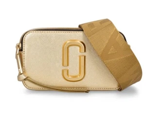 Borsa per fotocamera DTM istantanea donna Marc Jacobs, borsa a tracolla in pelle oro - Foto 1 di 9