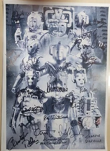 Doctor Who Cyberman A3 Poster 21 Genuine Autographs Very rare 37619 - Picture 1 of 2