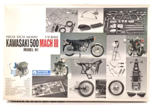 Vintage GUNZE SANGYO 1/12 Kawasaki 500 Mach III H1 Model Kit G-623 High-Tech JPN - Foto 1 di 24