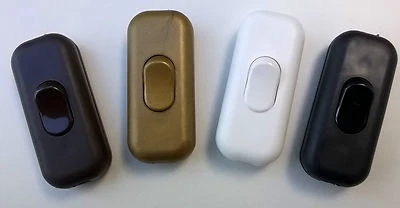 SCHNURSCHALTER ZWISCHENSCHALTER 4 FARBEN  für 2 + 3 adrige Leitung geschraubt !! - Bild 1 von 3