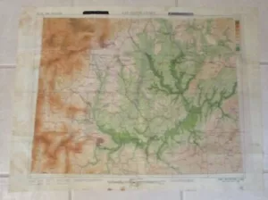 1944 WWII "The HUMP"~Mt OMEI/WEI~2 Sided ARMY Air Force PILOT~Cloth/Silk MAP~(G) - Picture 1 of 12
