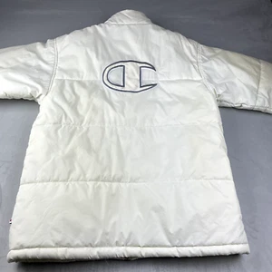 Champion Puffer Jacket Mens Size XL White Full Zip High Neck Bomber - Picture 1 of 13